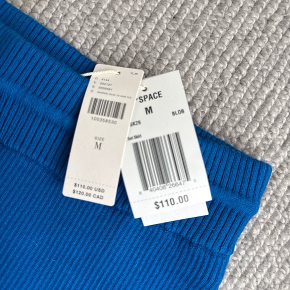 l*space Cobalt Blue Ribbed Drawstring Mini Skirt - Picture 2 of 4